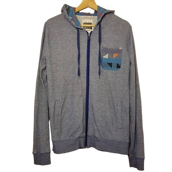 Beautiful Giant Full Zip Hoodie Size S Blue Heather Triangle Print Gorpcore Work - Picture 1 of 9